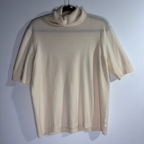 Pendleton Sweaters - Pendleton Merino Wool Turtleneck Sweater 1X Cream Short Sleeve Knit
